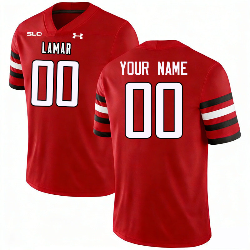 Custom Lamar Cardinals Name And Number Football Jerseys-Red